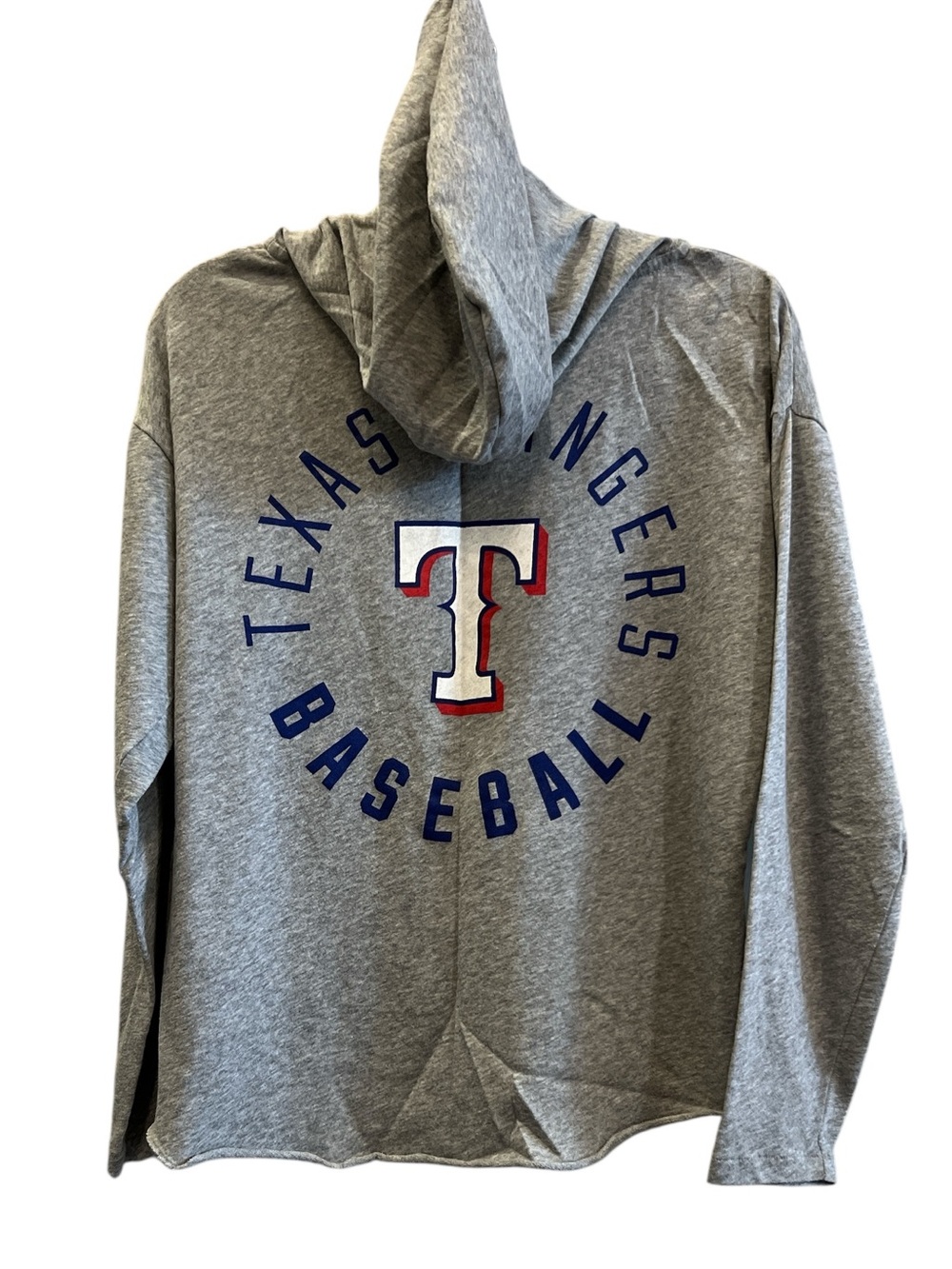Victoria's Secret PINK MLB Texas Rangers Baseball Graphic Grey Hoodie Size Large